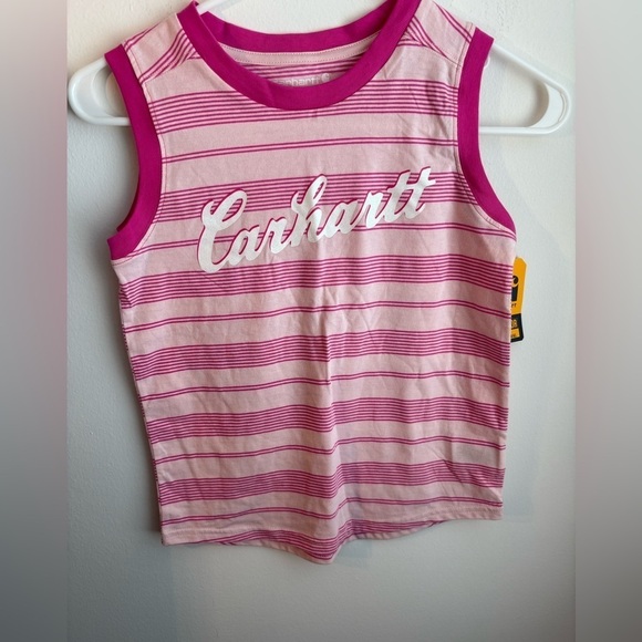 Carhartt Other - Carhartt pink striped girls logo tank size 10 NWT